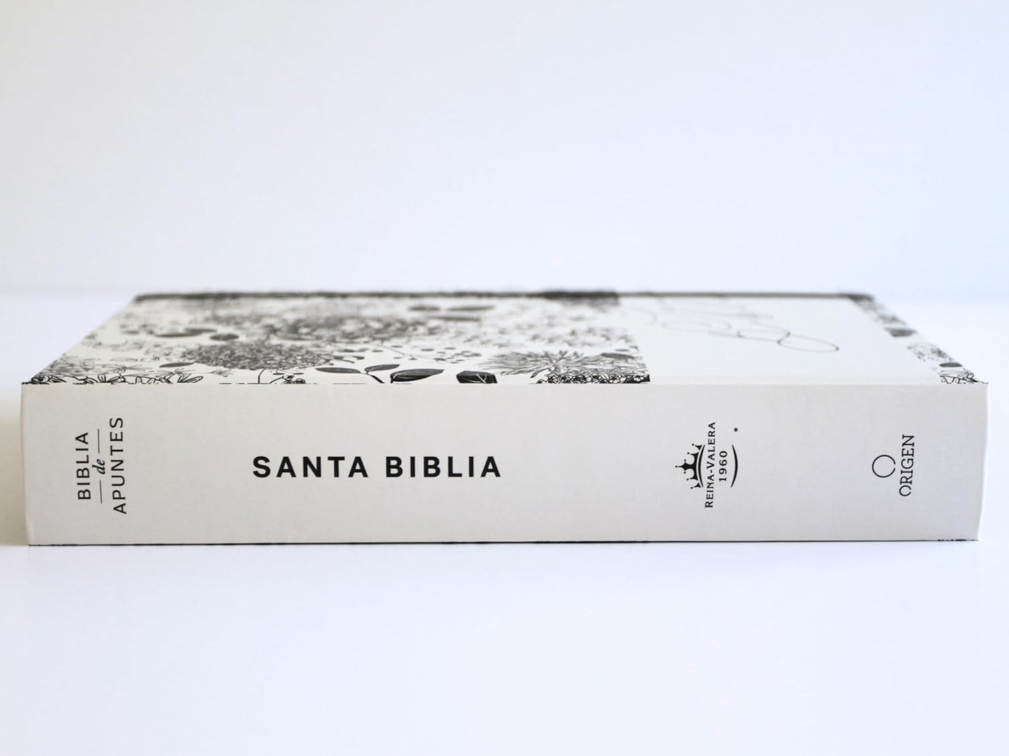 Biblia de Apuntes RVR 1960 Tapa dura, Blanco y negro con flores