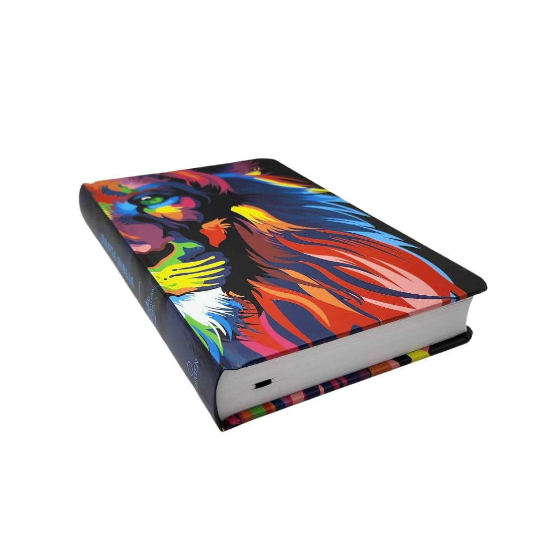 BIBLIA RVR1960 TAMAÑO MANUAL LETRA GRANDE - LEÓN COLORES (TAPA DURA) | NOMBRES DE DIOS