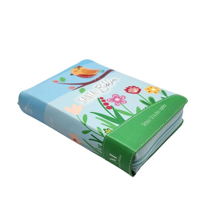 BIBLIA RVR1960 CON CIERRE TAMAÑO BOLSILLO - PÁJARO (TAPA IMITACIÓN PIEL)