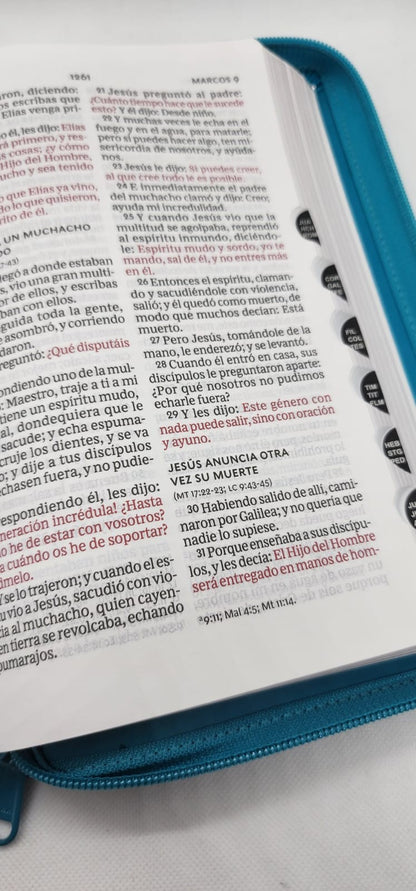 BIBLIA RVR1960 TAMAÑO PERSONAL LETRA GRANDE CON ÍNDICE Y CIERRE